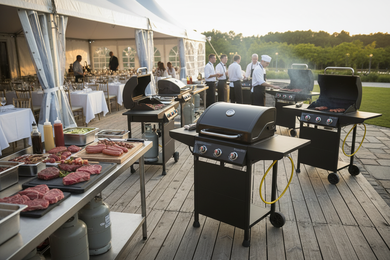 Parrilla Grilltech 2 Quemadores en uso catering restaurante