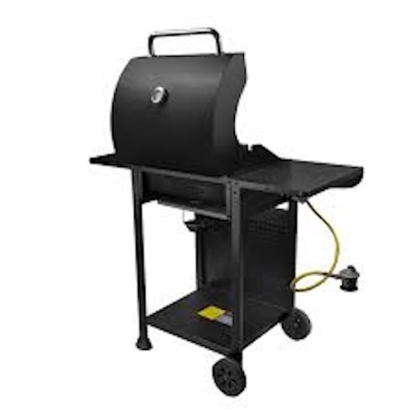 Parrilla a Gas Grilltech 2 Quemadores color negro con tapa cerrada